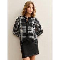 New Look Black Brushed Check Crew Neck Cardigan