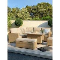 The Very Collection Cayman Corner Set With Firepit Table