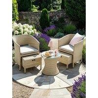 The Very Collection Sarasota Bistro Set With Footsools