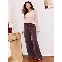 Michelle Keegan Cupro Trousers - Chocolate Plum