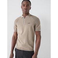 Boss Mens Golf Perform Knitted Polo Shirt - Light Pastel Green