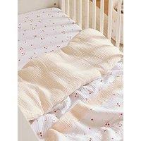 Cuddleco 4Pc Cot Bed Bedding Set - Ditsy Cherry
