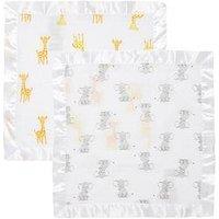 Aden + Anais Essentials 2-Pack Cotton Muslin Security Blankets - Safari Babes