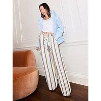 Michelle Keegan Cotton Stripe Wide Leg Trouser - Multi