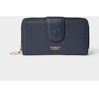 Osprey London The Core Medium Leather Popper Matinee Purse - Navy