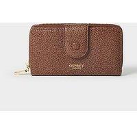 Osprey London The Core Medium Leather Popper Matinee Purse - Brown