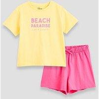 The Very Collection Girls Cycling Shorts And T-Shirt Outfit - Print