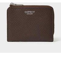 Osprey London The Core Medium Leather Zip Matinee Purse - Chocolate