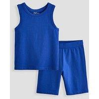 The Very Collection Girls Cotton Cycling Short Set - Blue
