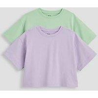 The Very Collection Girls 2 Pack Heavy Weight T-Shirts - Multi
