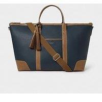 Osprey London The Savanna Leather Weekender Bag - Navy/Brown