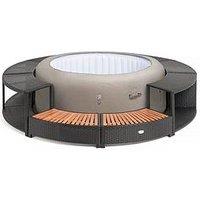 Lay-Z-Spa Round Rattan Hot Tub Surround With Storage 200Cm, Black