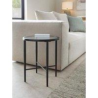 The Very Collection Link Glass Top Side Table - Black