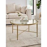 The Very Collection Link Glass Top Coffee Table - Brass