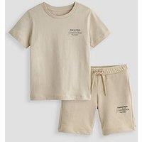 Jack & Jones Mini Younger Boys Niko T-Shirt And Shorts Set - Moonbeam