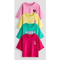 The Very Collection Girls 4 Pack Boxy Tshirts