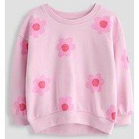 The Very Collection Girls Floral Sweatshirt - Pink