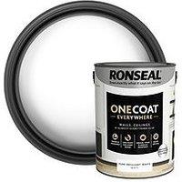 Ronseal One Coat Everywhere Interior Paint Pure Brilliant White Matt 5 Litre