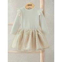 Mamas & Papas Baby Girls 2 Piece Velour Bodysuit & Sparkly Mesh Tutu Skirt - Gold