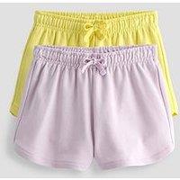 The Very Collection Girls 2 Pack Shorts - Lilac/Yellow