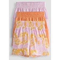 The Very Collection Girls 3 Pack Shirred Waist Shorts - Multi