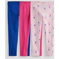 The Very Collection Girls 3 Pack Legging - Floral/Blue/Pink