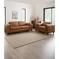 The Very Collection Chiswick 3 Seater Leather Sofa + Snuggle Chair Set