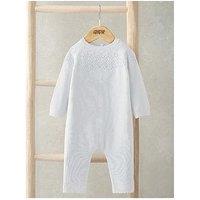 Mamas & Papas Baby Girls Pointelle Knitted Romper - Cream