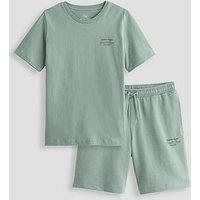 Jack & Jones Junior Boys Niko T-Shirt Shorts Set - Iceberg Green