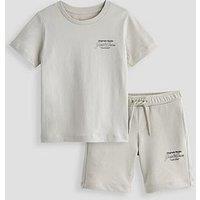 Jack & Jones Mini Younger Boys Niko T-Shirt Shorts Set - Glacier Gray