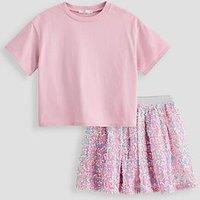 The Very Collection Girls Pastel Sequin Skirt Outfit - Multi