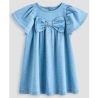The Very Collection Girls Bow Denim Dress - Light Wash