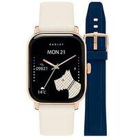 Radley Series 56 Salt Leather Strap And Ink Silicone Strap Smartwatch - Tft/Calling