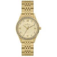 Spirit Ladies Polished Pale Gold Stone Bezel Bracelet Watch