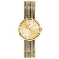 Spirit Ladies Polished Pale Gold Stainless Steel Mesh Bracelet Watch