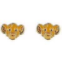 Disney Brass Yg Plt Simba Stud Earrings