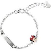 Disney Sterling Silver 925 Minnie Mouse Plaque Bracelet