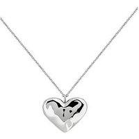 Radley Silver Plated Hammered Heart Necklace