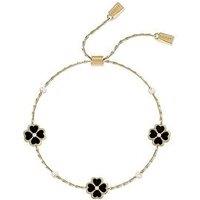 Radley 18Ct Gold Plated Black Heart Flower Friendship Bracelet