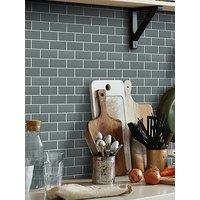 Walplus Elegant Grey Metro Subway Tile 3D Tile Sticker 30.5 X 15.4Cm (12 X 6 In) - 20Pcs In A Pack