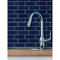 Walplus Deep Blue Glossy 3D Sticker Tile 30.5 X 30.5Cm - 6 Pcs