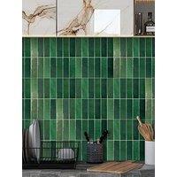 Walplus Dark Mose Green Rectangular 3D Sticker Tile 12 X 12 Inches / 30.5 X 30.5 Cm - 6Pcs In A Pack