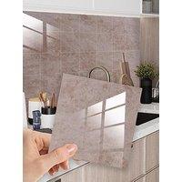 Walplus Topaz Brown Marble Stone Tile Sticker 6 X 6 Inches / 15.24 X 15.24Cm - 24Pcs In A Pack