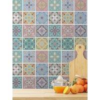 Walplus Marbella Colourful Spanish Wall Tile Sticker Set - 15 Cm X 15 Cm - 24 Pcs