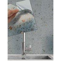 Walplus Marble Terrazzo Metallic Silver Wall Tile Sticker Set - 15Cm (6Inch) - 24Pcs One Pack