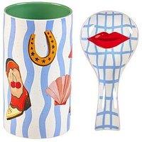 Eleanor Bowmer Electric Coast Utensil Holder & Spoon Rest Set