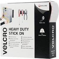 Velcro Brand Heavy-Duty Stick On Tape 50Mm X 5M White