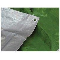 Faithfull Tarpaulin Green/Silver 5.4 X 3.6M (18 X 12Ft) 80Gsm
