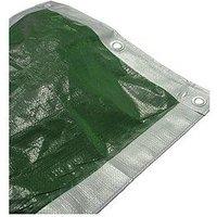 Faithfull Heavy-Duty Tarpaulin Green/Silver 5.4 X 5.4M (18 X 18Ft) 140Gsm