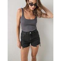 The Very Collection Clean Edge Wide Scoop Ribbed Vest - Grey